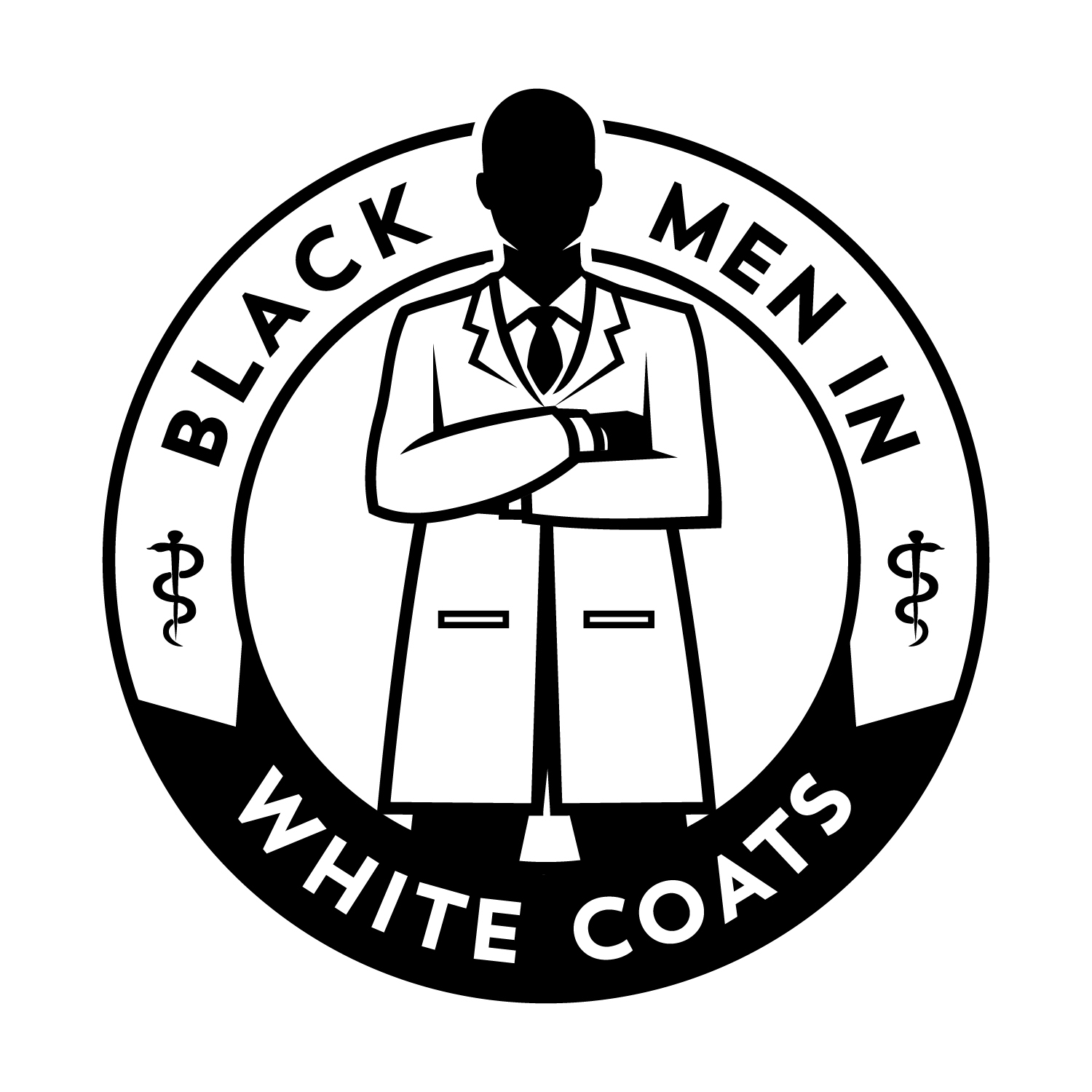 Black Men in White Coats seal/logo