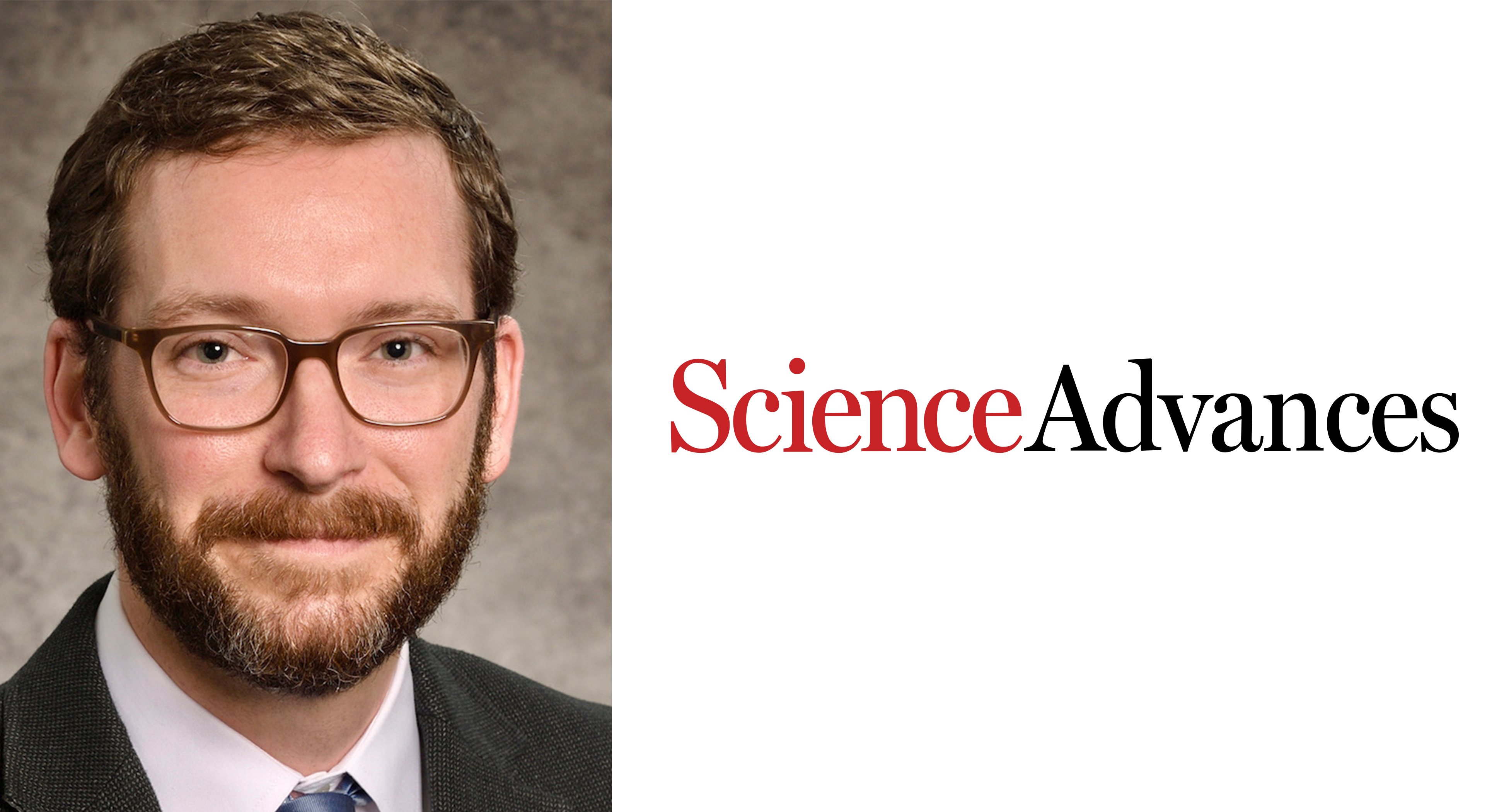 Ryan Purcell headshot and Science Advances logo