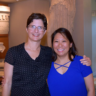 Lorraine Cafuir, MD, MS (right) was named the inaugural recipient of a fellowship from the Hemophilia of Georgia Center for Bleeding &amp; Clotting Disorders directed by Christine Kempton, MD, MS (left).