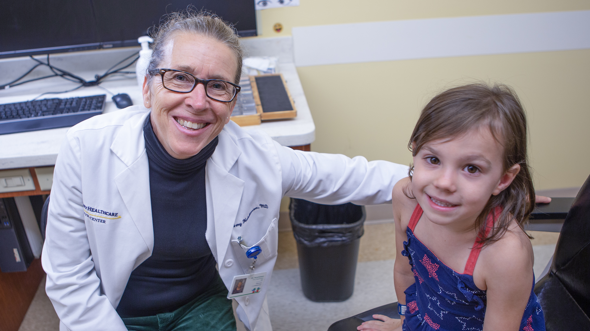 Dr. Amy Hutchinson with a young patient