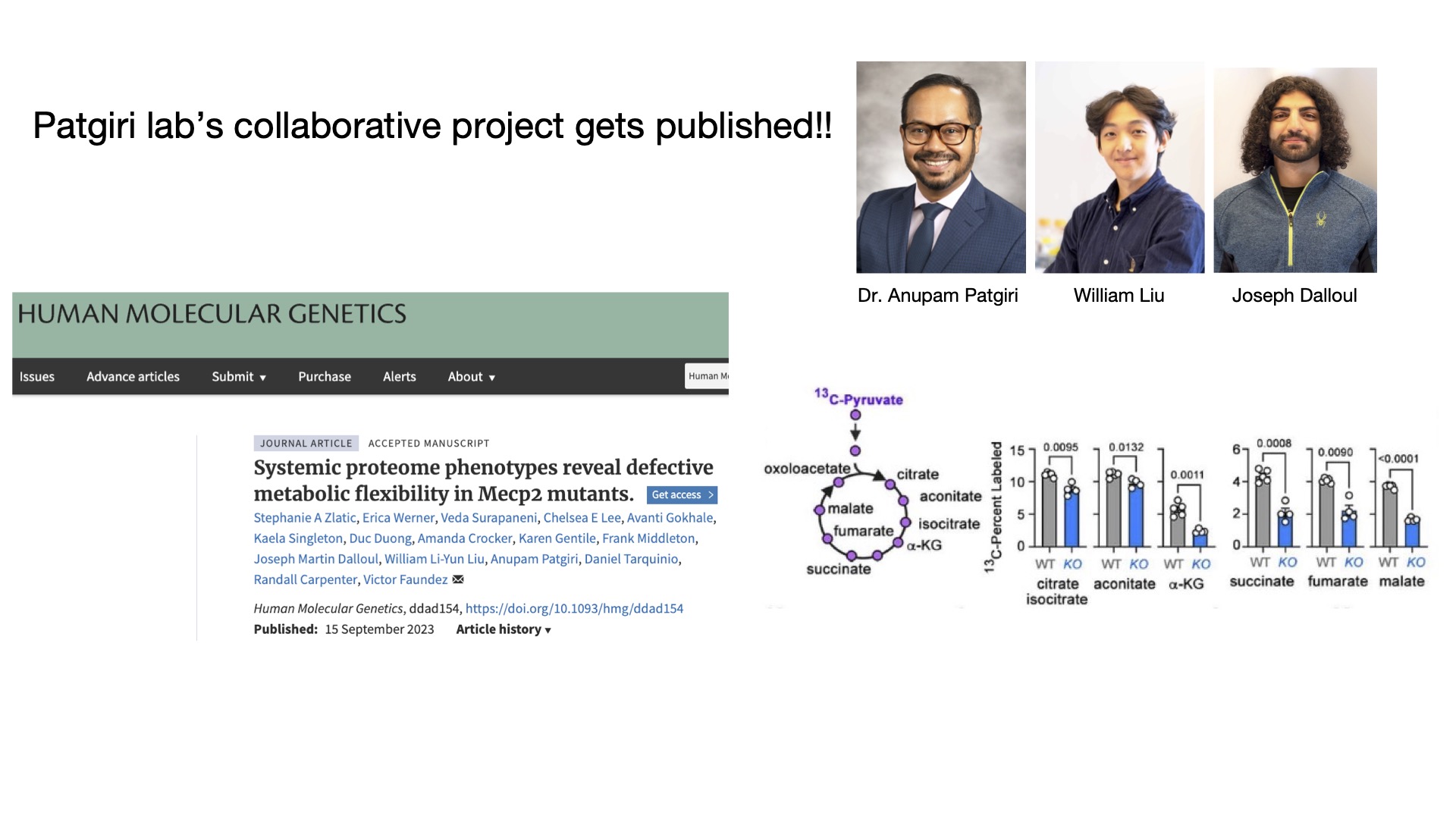 Patgiri publication announcement in Human Molecular Genetics