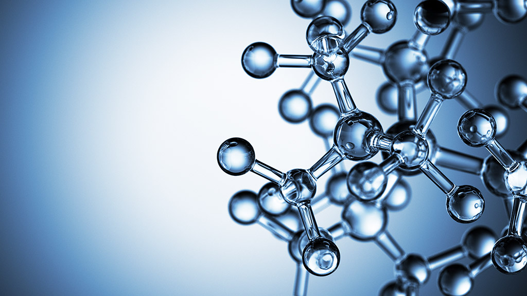 glass molecular compound model stock image