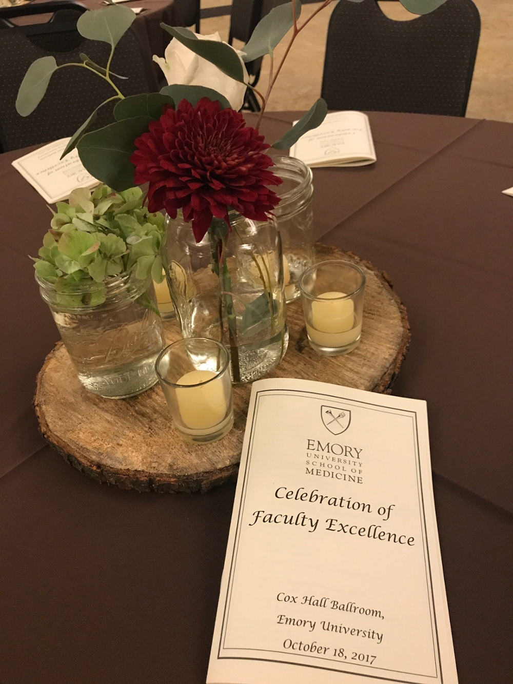 Event program on decorated table